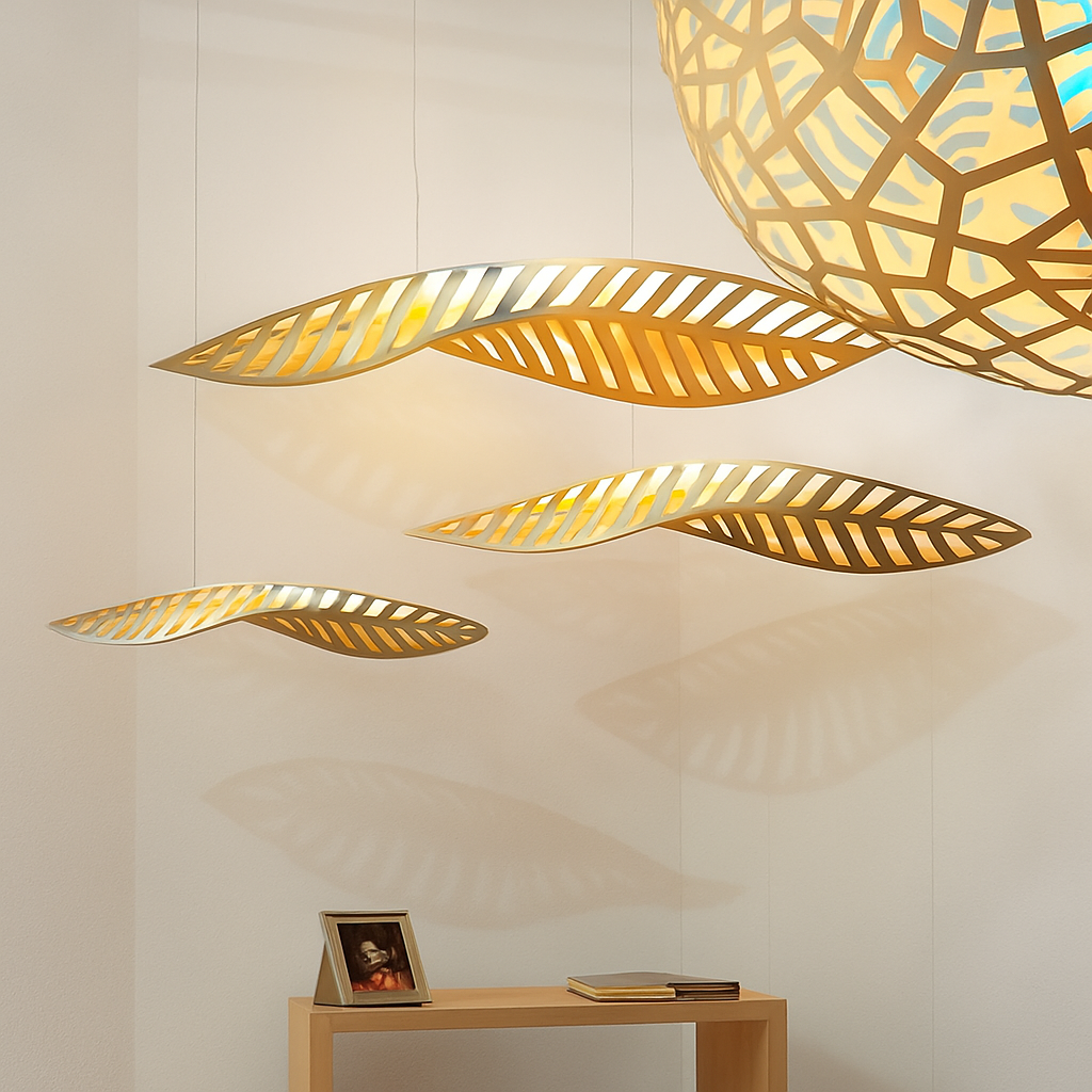 Creative wooden chandelier nordic minimalist wabi sabi style - vue 4 sur 8