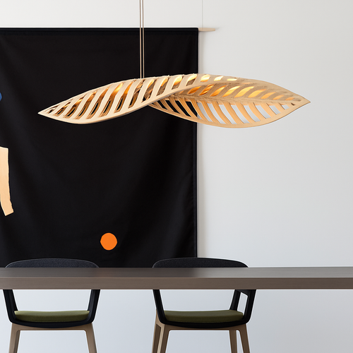 Creative wooden chandelier nordic minimalist wabi sabi style - vue 5 sur 8