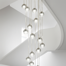 lustre en cristal design luxe pour éclairage moderne escalier colimaçon
