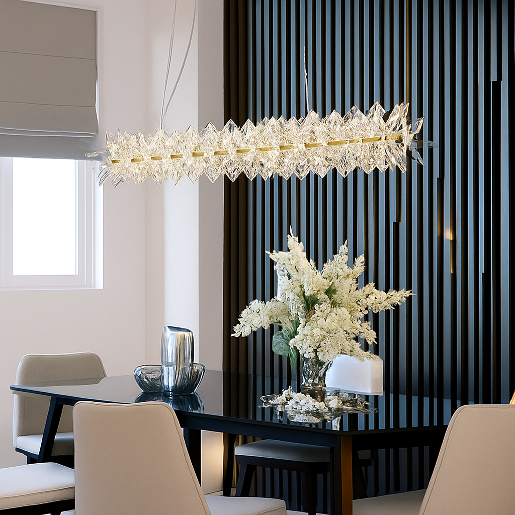 lustre en cristal design pour éclairage intérieur élégant - vue 4 sur 16