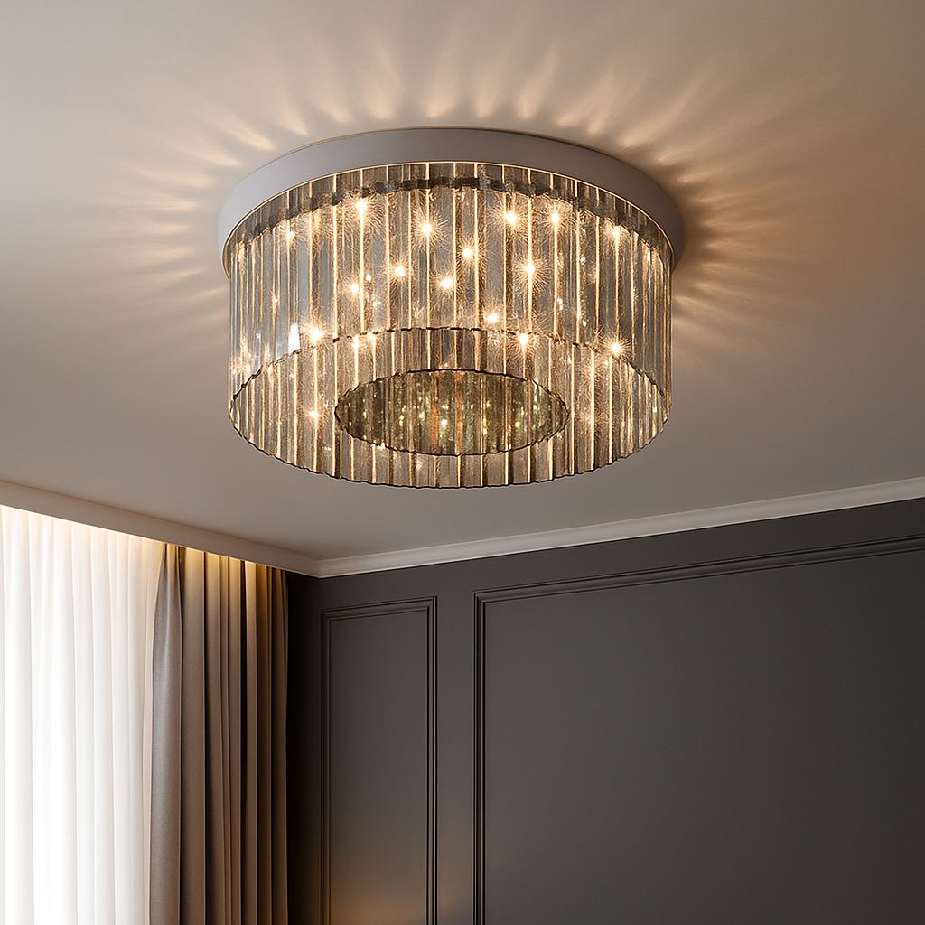 lustre en cristal led de luxe pour décoration intérieure - vue 6 sur 9