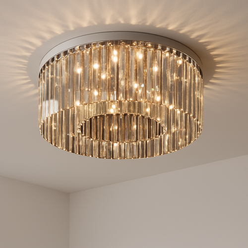 lustre en cristal led de luxe pour décoration intérieure