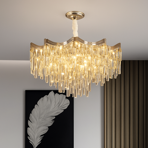 lustre en cristal moderne à 7 niveaux pour décoration intérieure - vue 4 sur 6