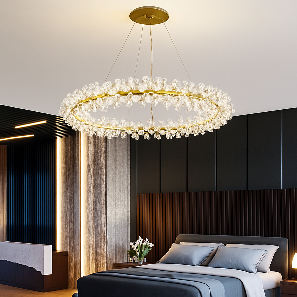 lustre en cristal moderne design créatif lumineux pour intérieur élégant - vue 4 sur 13