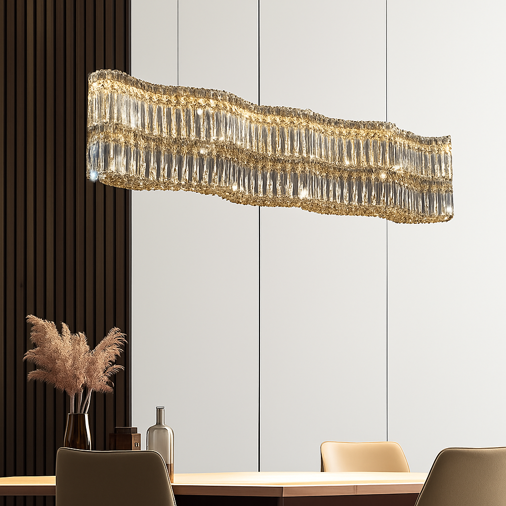 lustre en cristal moderne pour éclairage intérieur élégant - vue 4 sur 10