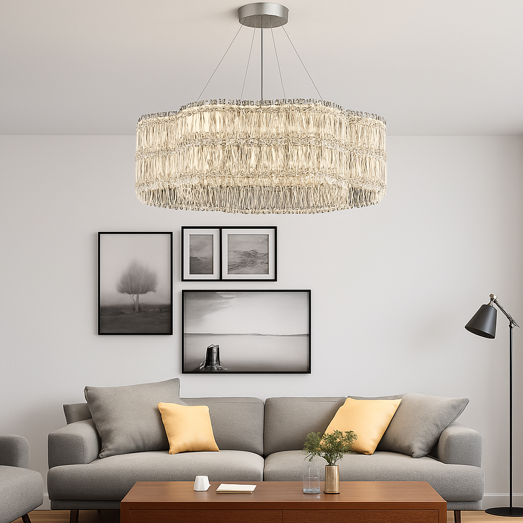 lustre en cristal moderne pour éclairage intérieur élégant - vue 5 sur 10