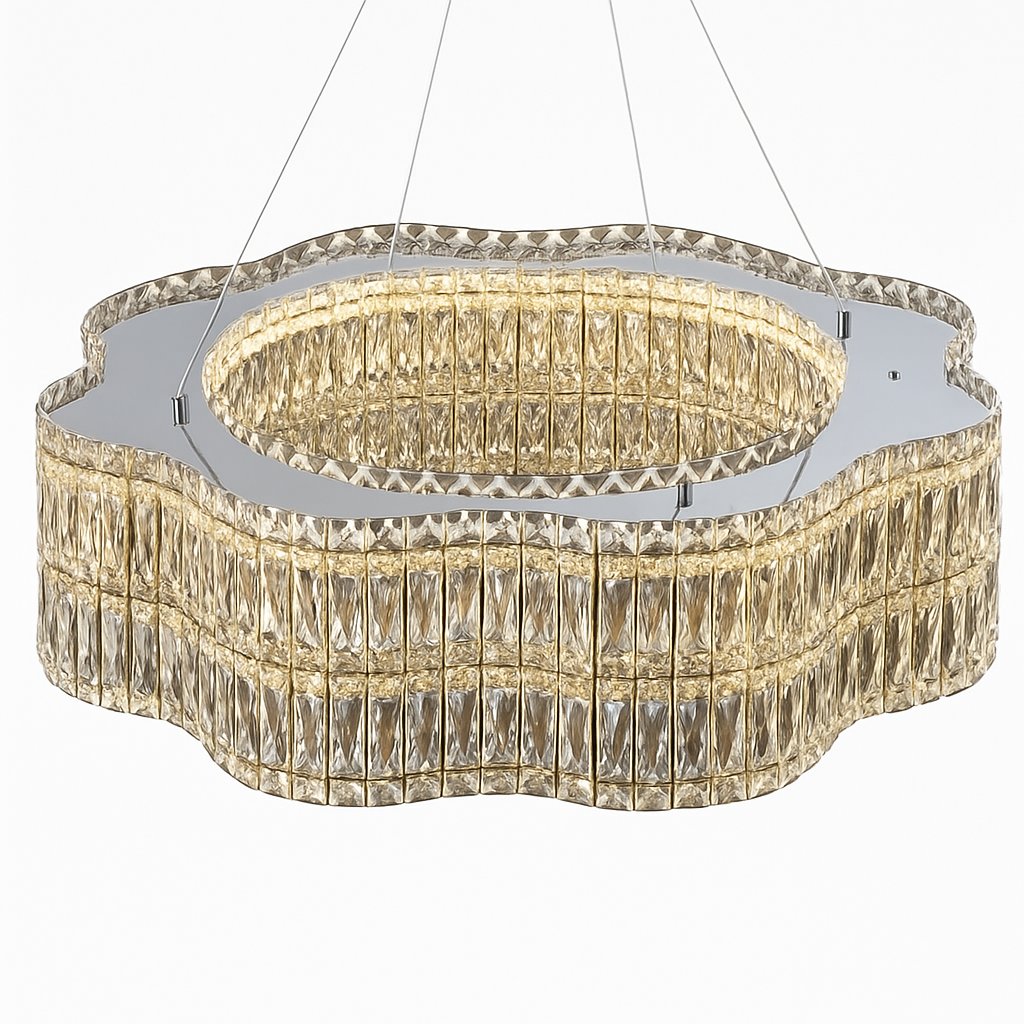 lustre en cristal moderne pour éclairage intérieur élégant - vue 6 sur 10