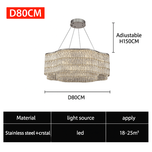 lustre en cristal moderne pour éclairage intérieur élégant - vue 9 sur 10