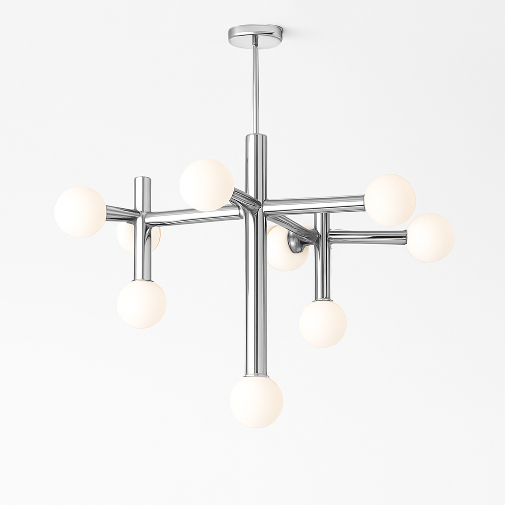 lustre en métal chrome style designer art décor
