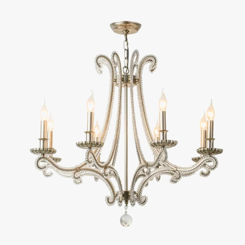 lustre en métal coulé rétro pour éclairage intérieur en fer forgé