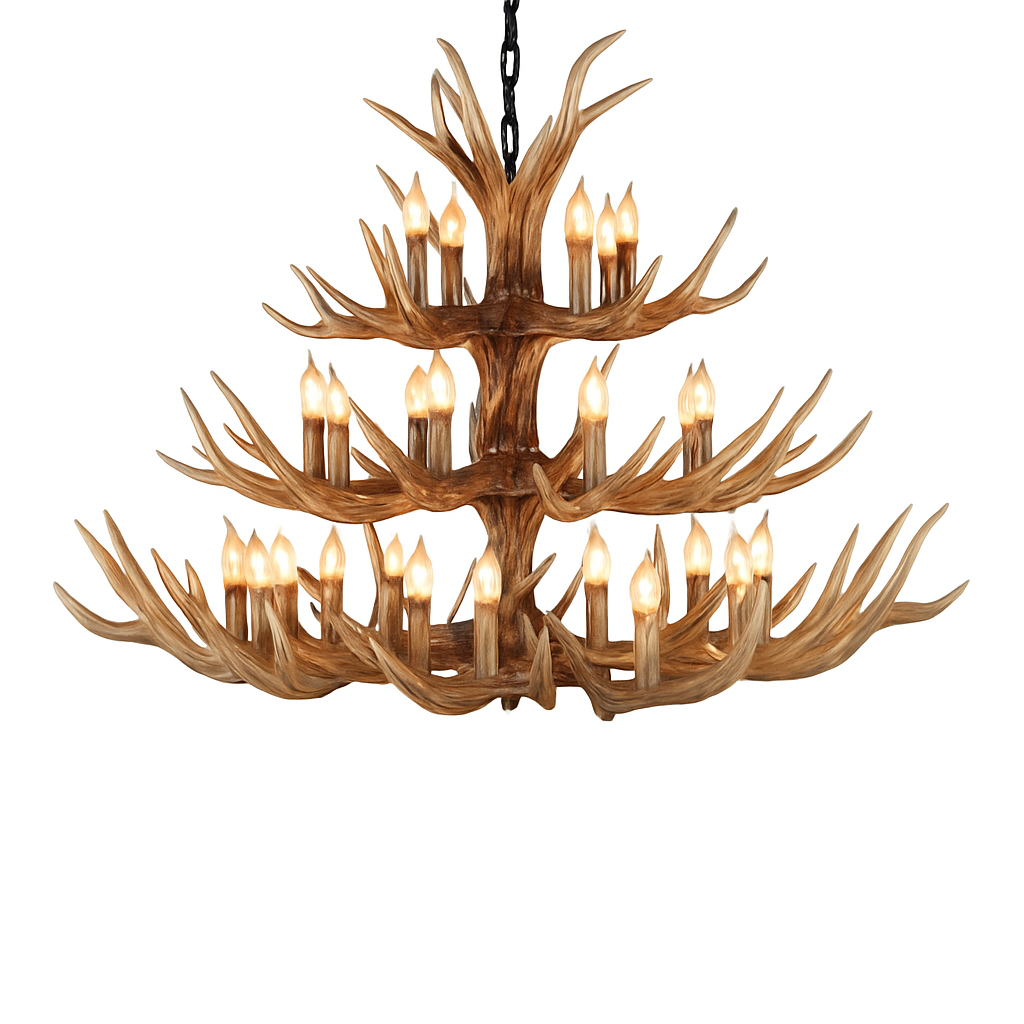 lustre en résine en forme de bois de cerf pour décoration de maison - vue 5 sur 24