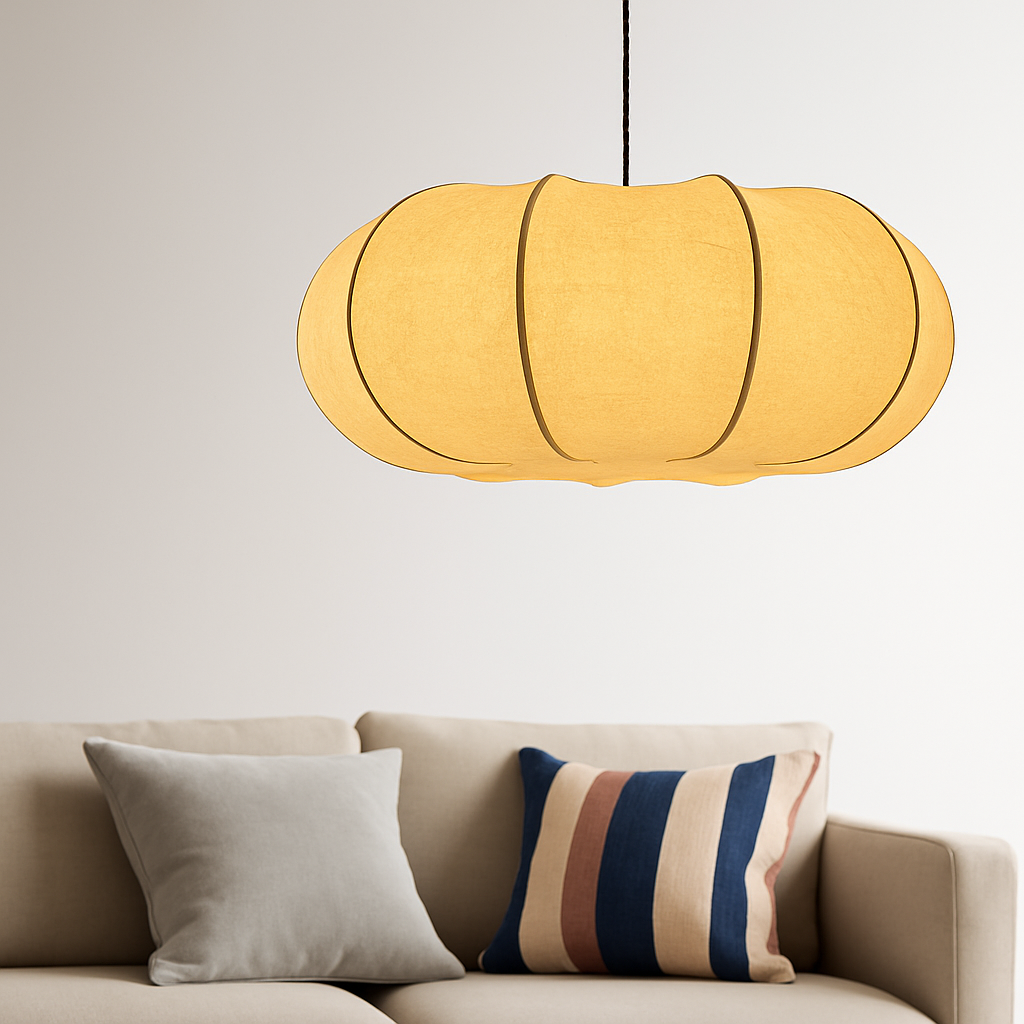 lustre en soie design nordique wabi sabi pour intérieur moderne - vue 3 sur 9