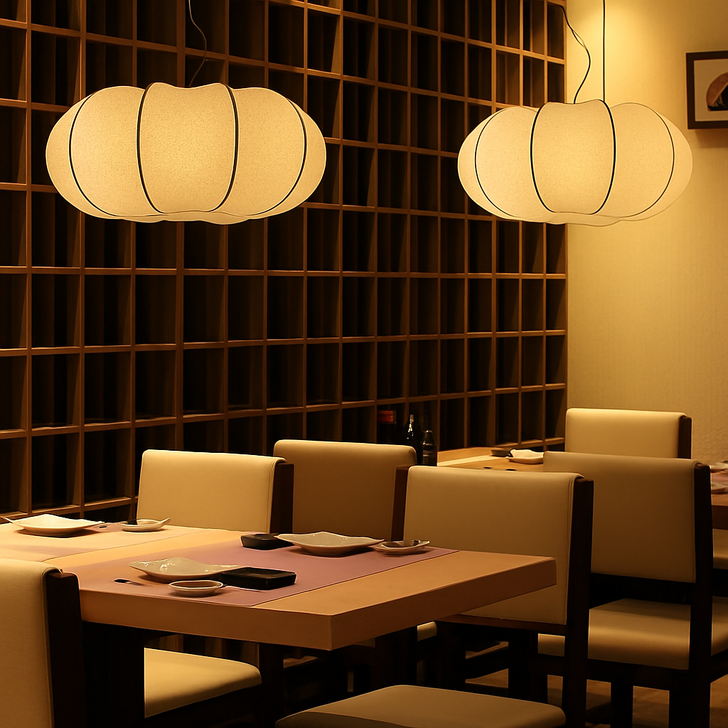 lustre en soie design nordique wabi sabi pour intérieur moderne - vue 5 sur 9