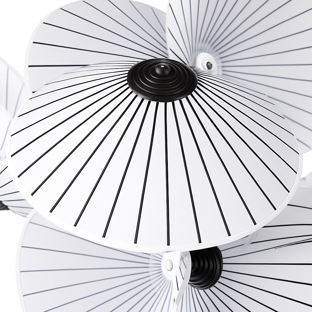 lustre 	 en tissu design éclairage maison fil réglable - vue 6 sur 7