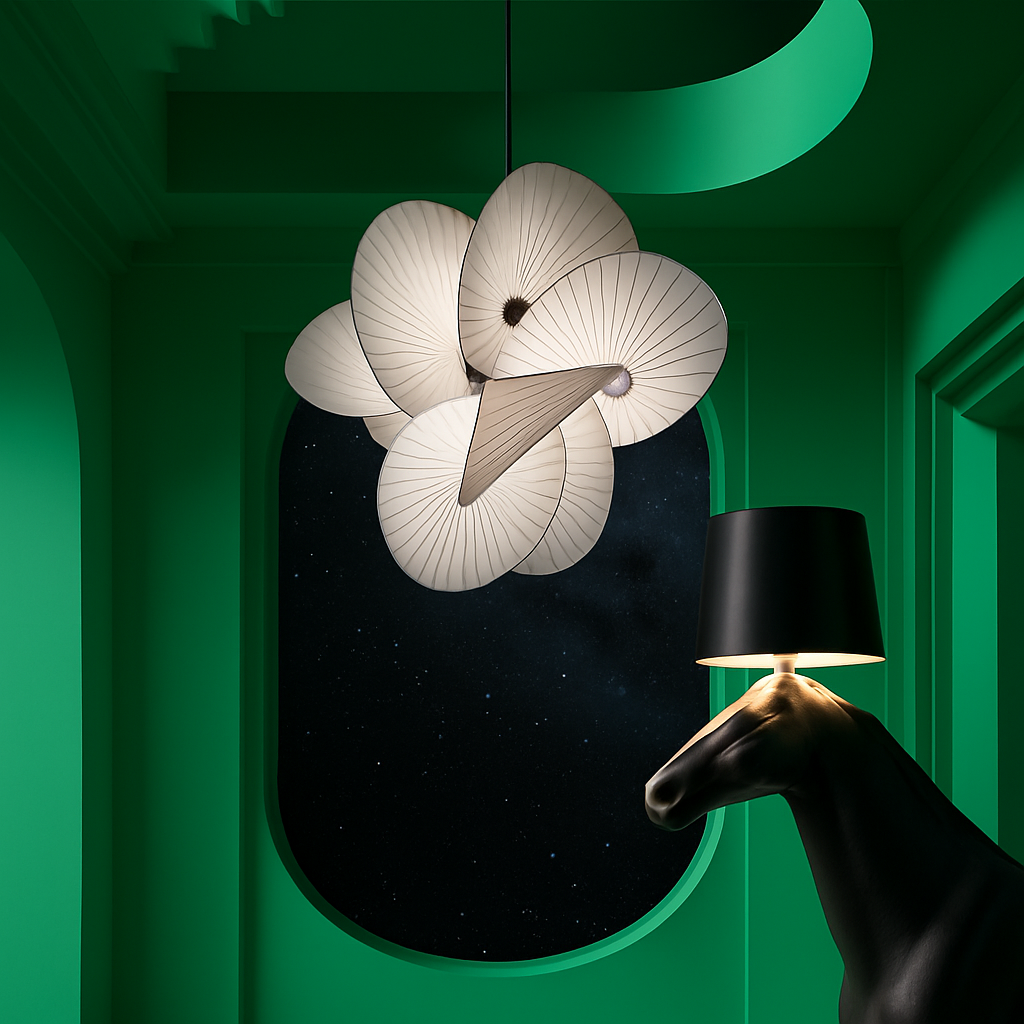 lustre en tissu design pour restaurant bureau et salon - vue 5 sur 7