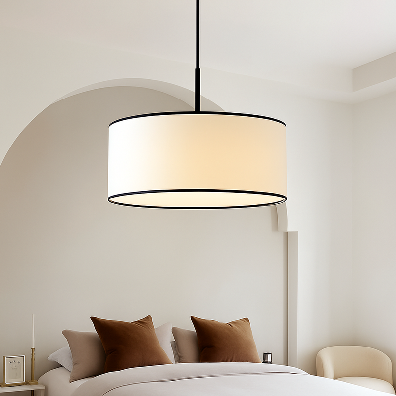 lustre en tissu led suspension design nordique moderne
