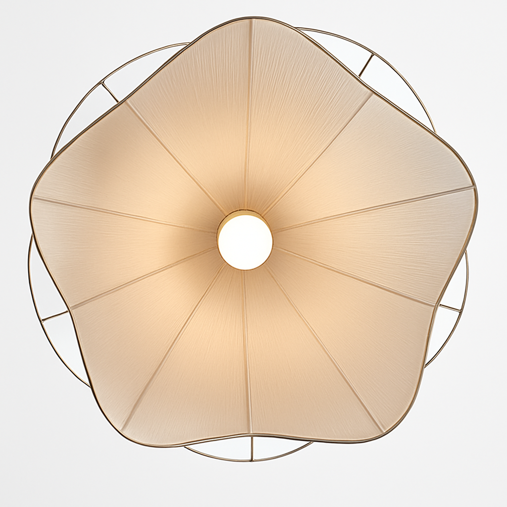 lustre en tissu plissé style nordique simple et confortable - vue 6 sur 6