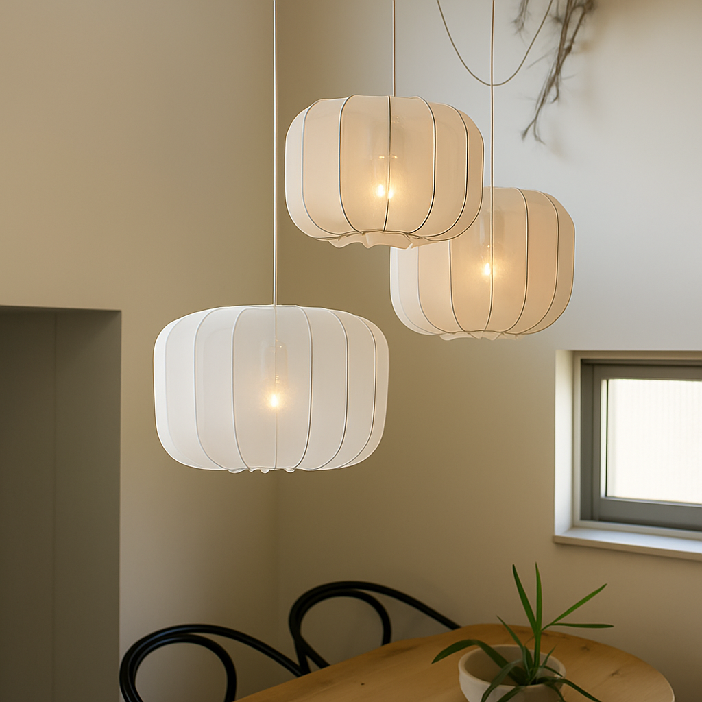lustre en tissu rétro pour décoration intérieure design nordique - vue 4 sur 18