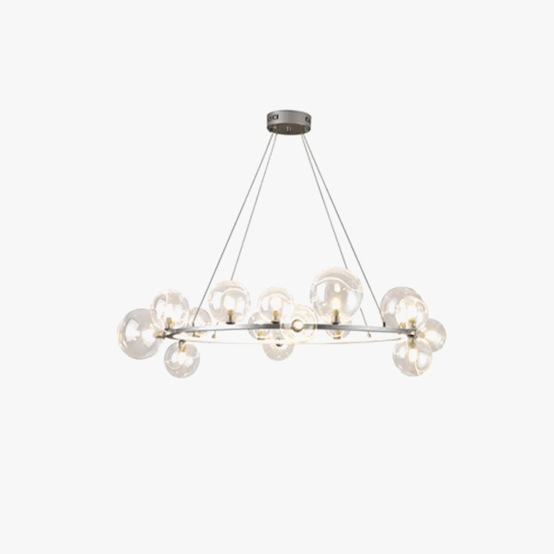 lustre en verre au design moderne avec bulles artistiques