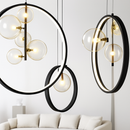lustre en verre à bulles style nordique pour décoration moderne