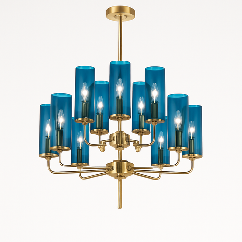 lustre en verre moderne 6 à 15 têtes design nordique luminaire intérieur - vue 14 sur 16