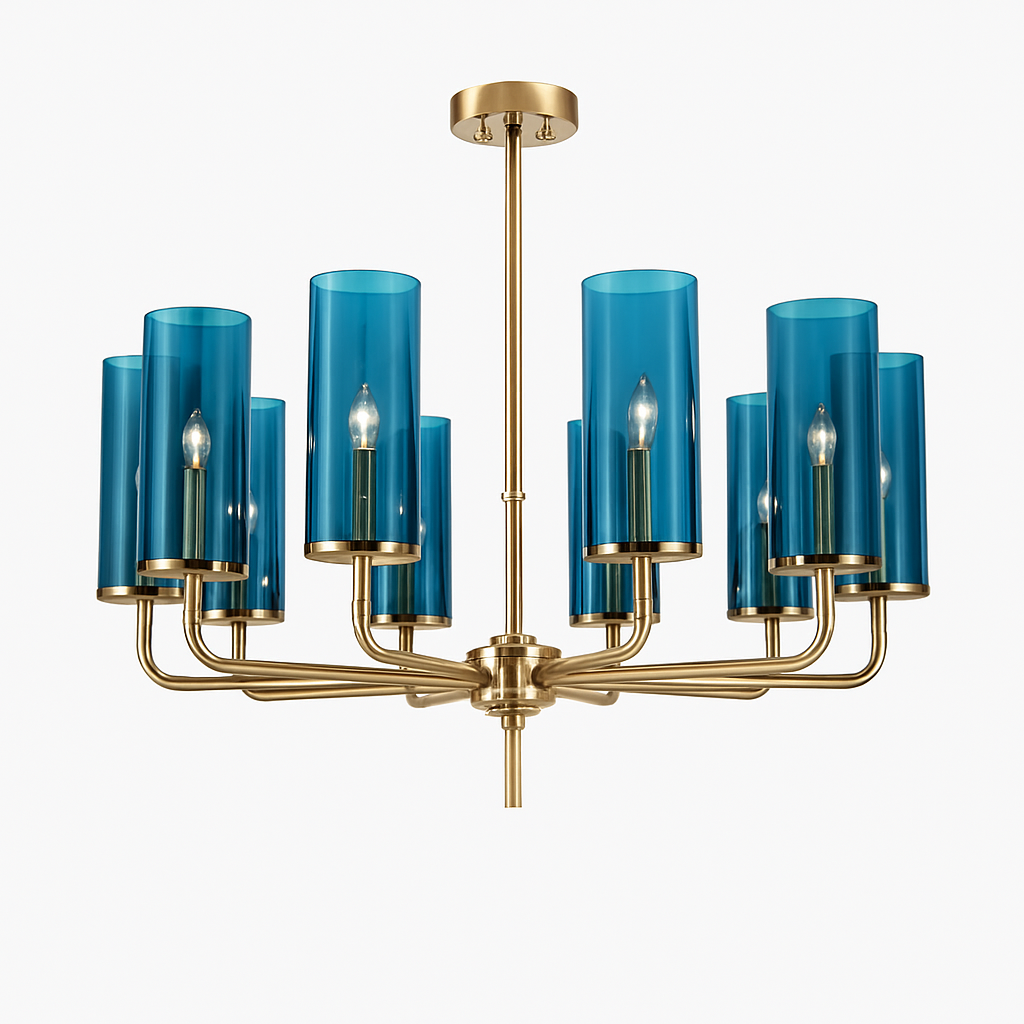 lustre en verre moderne 6 à 15 têtes design nordique luminaire intérieur - vue 15 sur 16