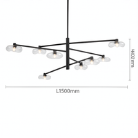 lustre en verre suspension métal hauteur réglable éclairage