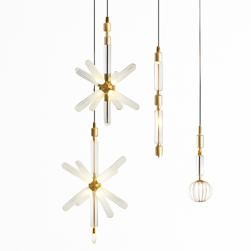 lustre en verre transparent design moderne pour espaces commerciaux et privés