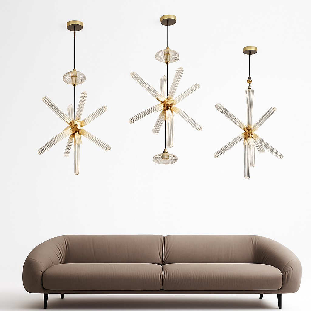 lustre en verre transparent design moderne pour espaces commerciaux et privés - vue 4 sur 21