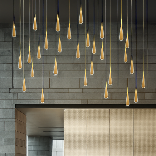 lustre goutte d'eau en cristal pour décoration intérieure