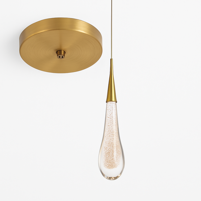 lustre goutte d'eau en cristal pour décoration intérieure