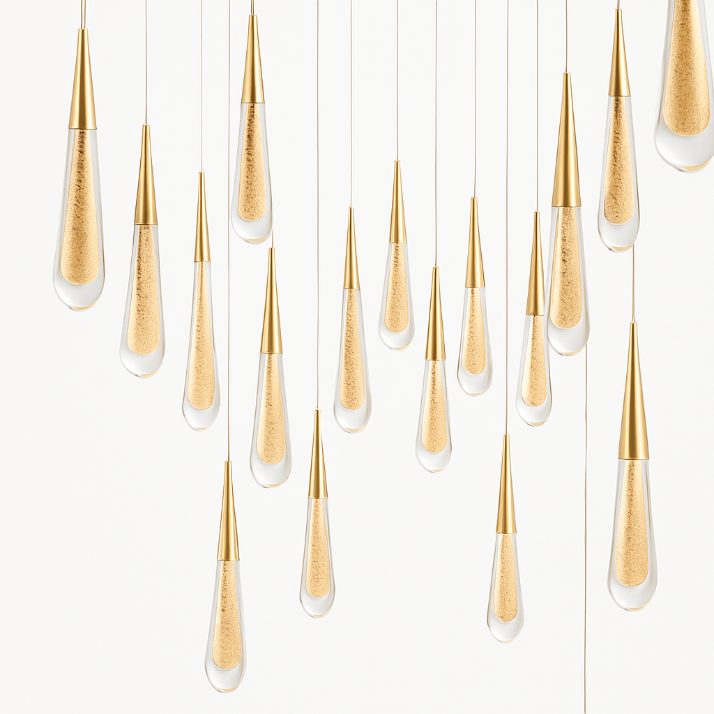 lustre goutte d'eau en cristal pour décoration intérieure - vue 5 sur 16