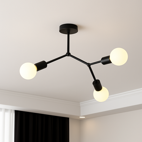 Lustre industriel LED avec plusieurs branches métalliques Rally