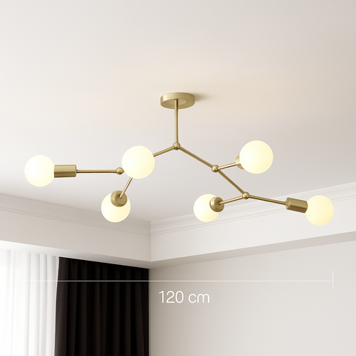 Lustre industriel LED avec plusieurs branches métalliques Rally