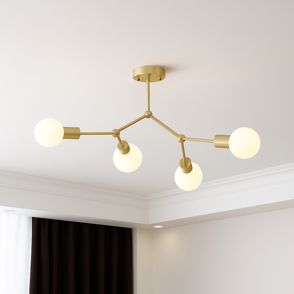 Lustre industriel LED avec plusieurs branches métalliques Rally - vue 7 sur 15