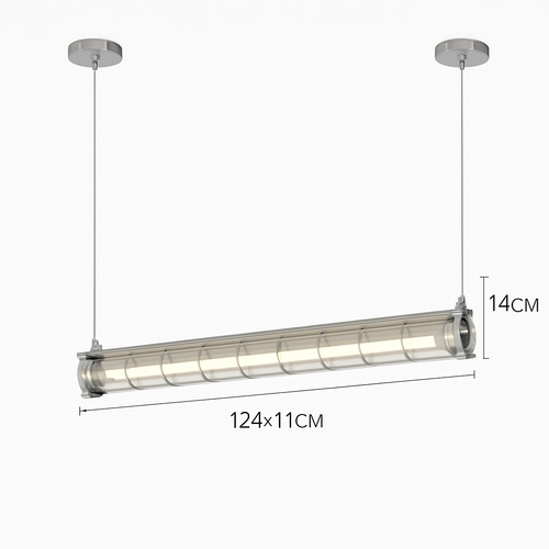 lustre industriel rétro en métal avec lumière led - vue 15 sur 15