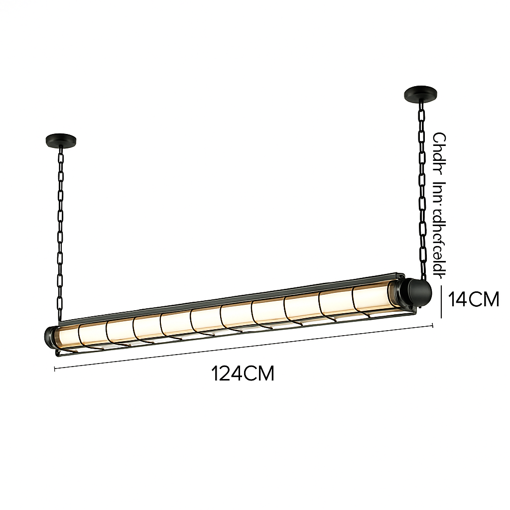 lustre industriel rétro en métal avec lumière led - vue 7 sur 15