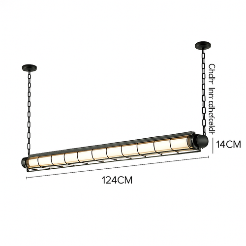 lustre industriel rétro en métal avec lumière led - vue 8 sur 15