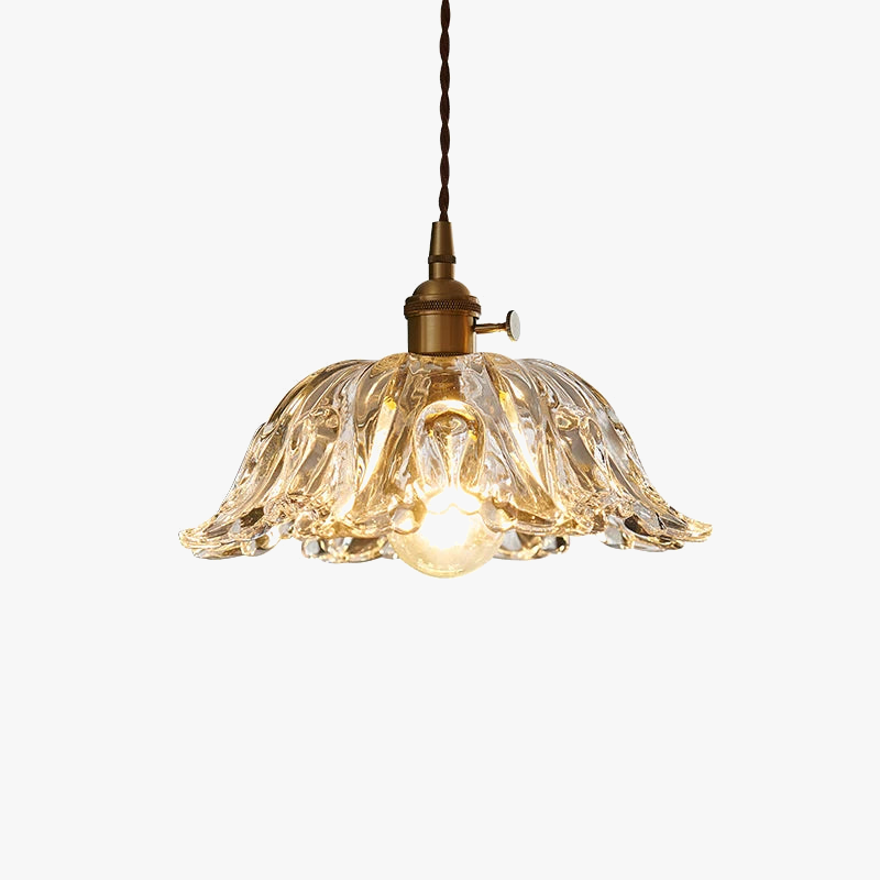 Lustre japonais en verre de laiton