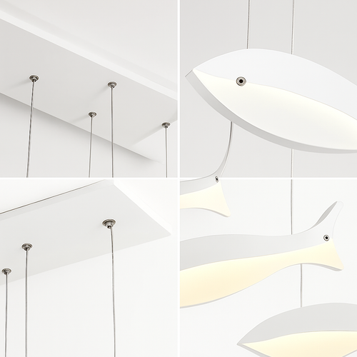 lustre led acrylique suspendu forme de poisson moderne - vue 6 sur 6