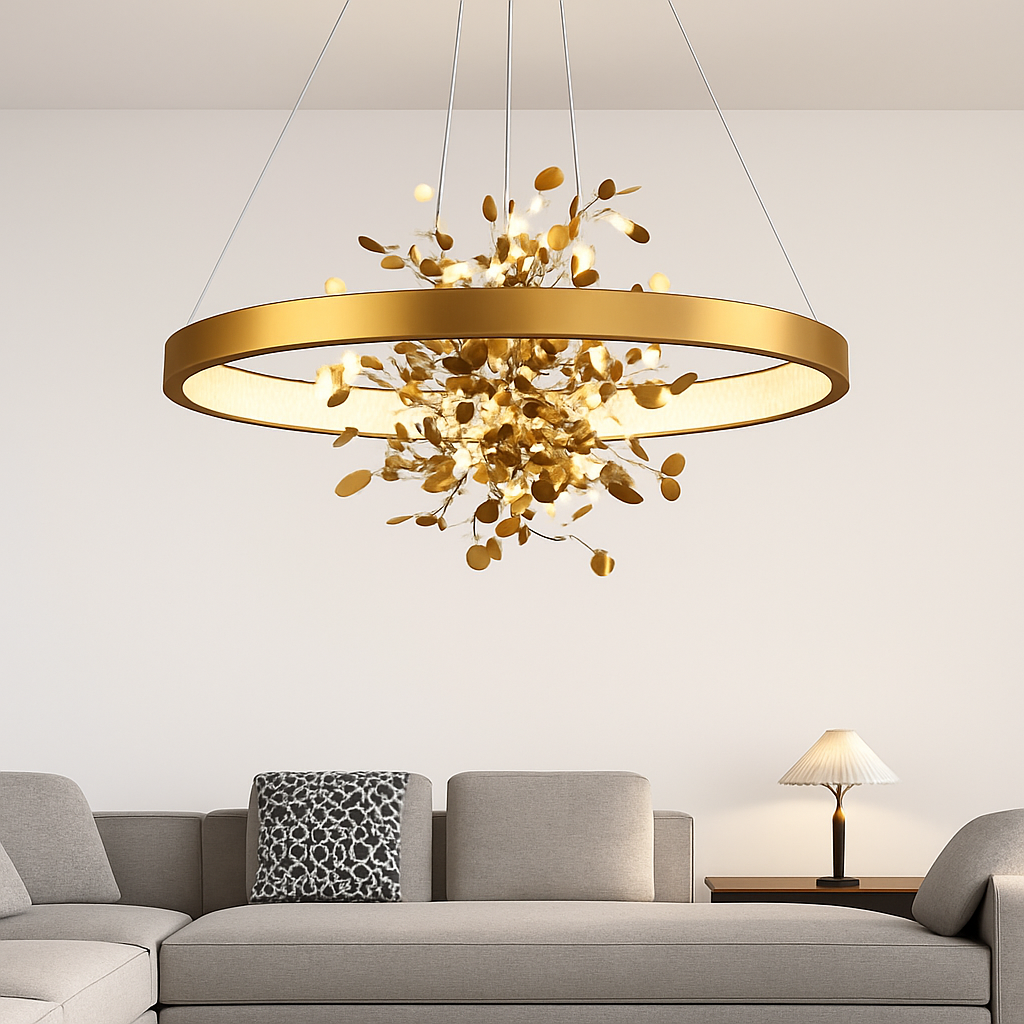 lustre led anneau moderne pour décoration de maison - vue 4 sur 10
