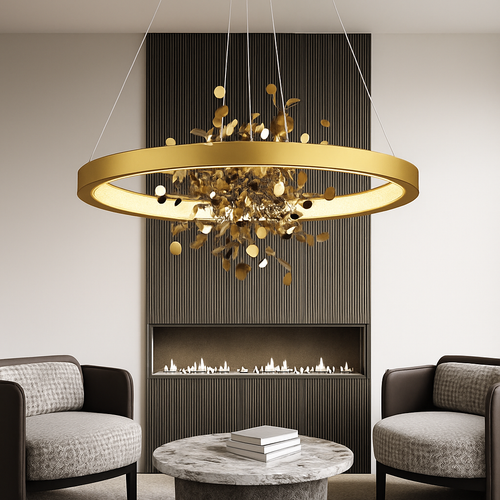 lustre led anneau moderne pour décoration de maison