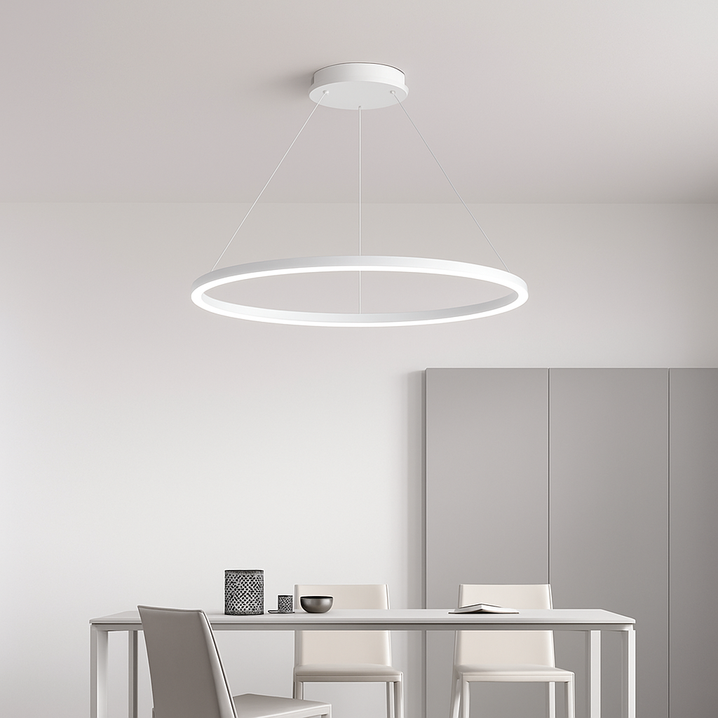 Minimalist nordic single ring LED chandelier - vue 4 sur 11