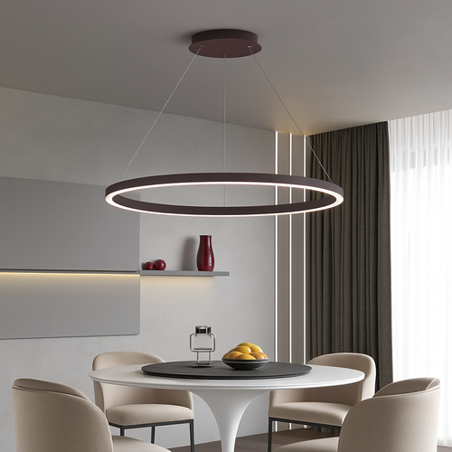 Minimalist nordic single ring LED chandelier - vue 6 sur 11
