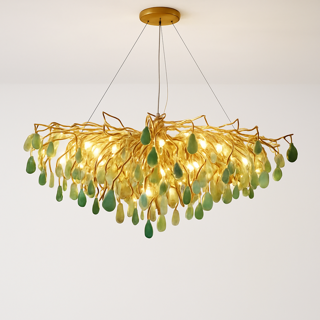 lustre led art déco en agate colorée pour un éclairage élégant - vue 11 sur 15