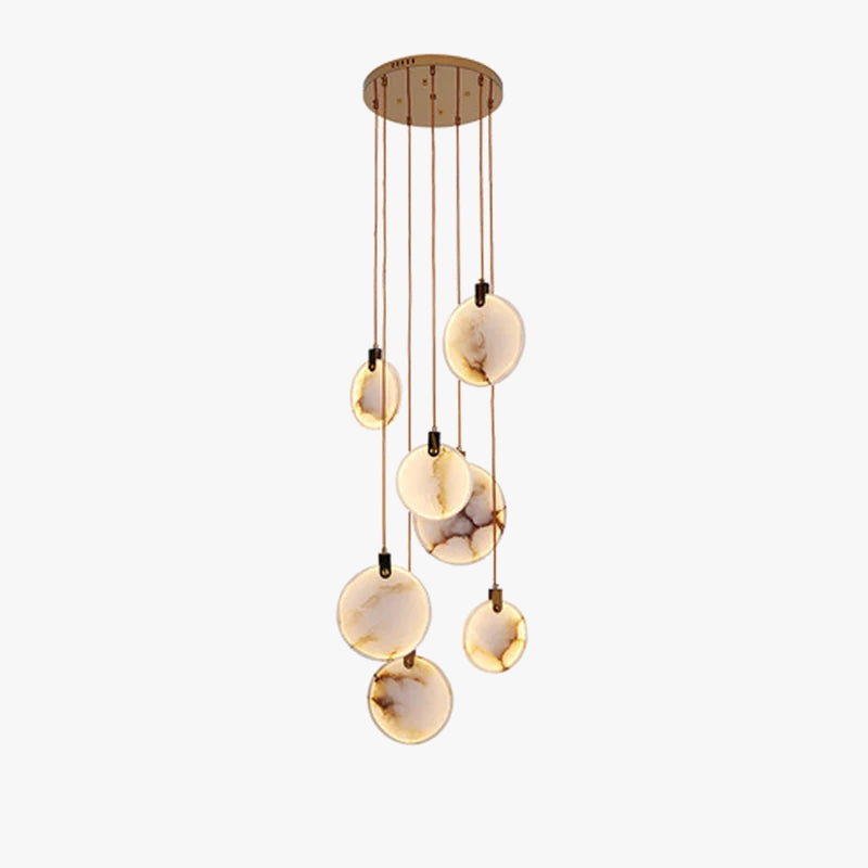lustre led artistique en marbre doré à intensité réglable