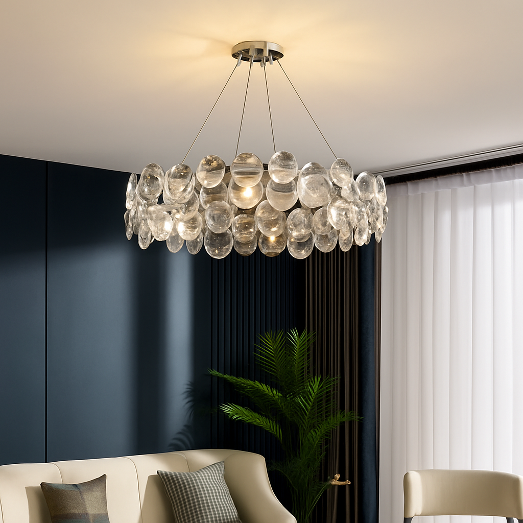 Lustre LED cristal salon moderne chambre romantique salle manger - vue 4 sur 6