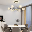 lustre led de luxe en fer avec boules de verre étoilées