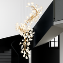 lustre led de luxe moderne en céramique motif ginkgo art villa