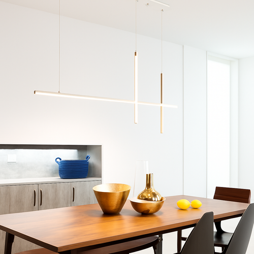 Lustre led dimmable noir minimaliste moderne - vue 5 sur 12